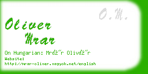 oliver mrar business card